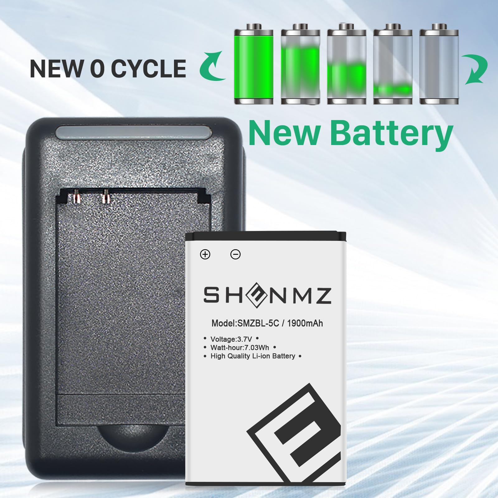 2 Stück 3000 MAh BL-5C Akku, Wiederaufladbar, Komp Produktbild-Vorschau 9