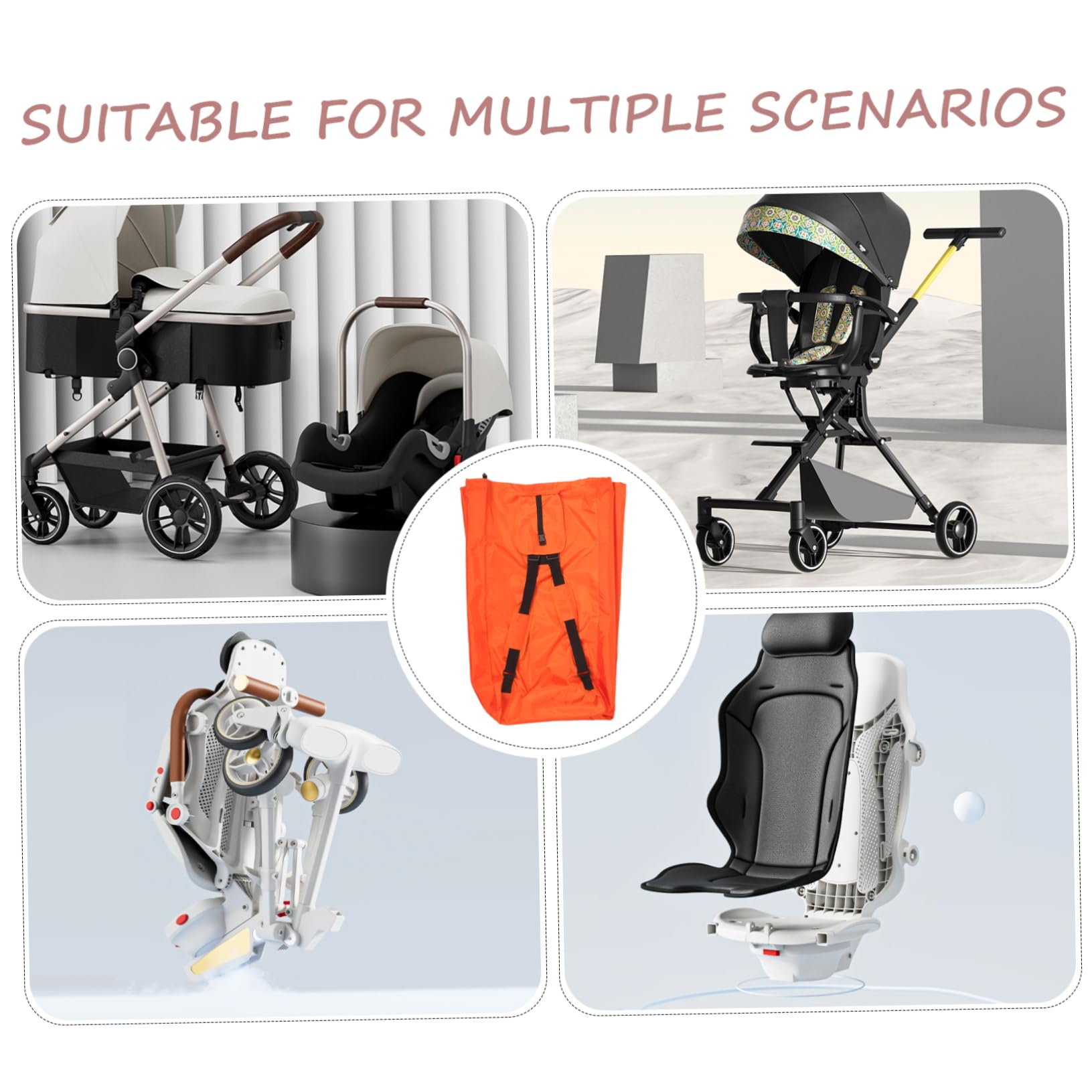 GARVALON Bolsa De para Cochecito y Asiento De Auto Ligera y Funda De Transporte para Gran Capacidad para Guardar Ropa y Juguetes
