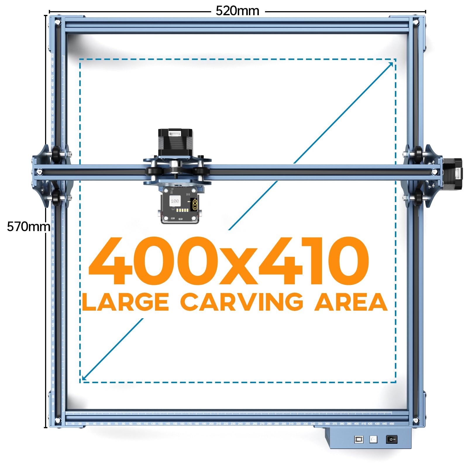 SCULPFUN S9 Pro Máquina de Grabado Láser, 10W Grabadora Laser, Precisión de Grabado de 0,01 mm, Grabador Láser de Metal Completo, Máquina de Corte Láser para Madera, Acrílico, Cuero, Área de