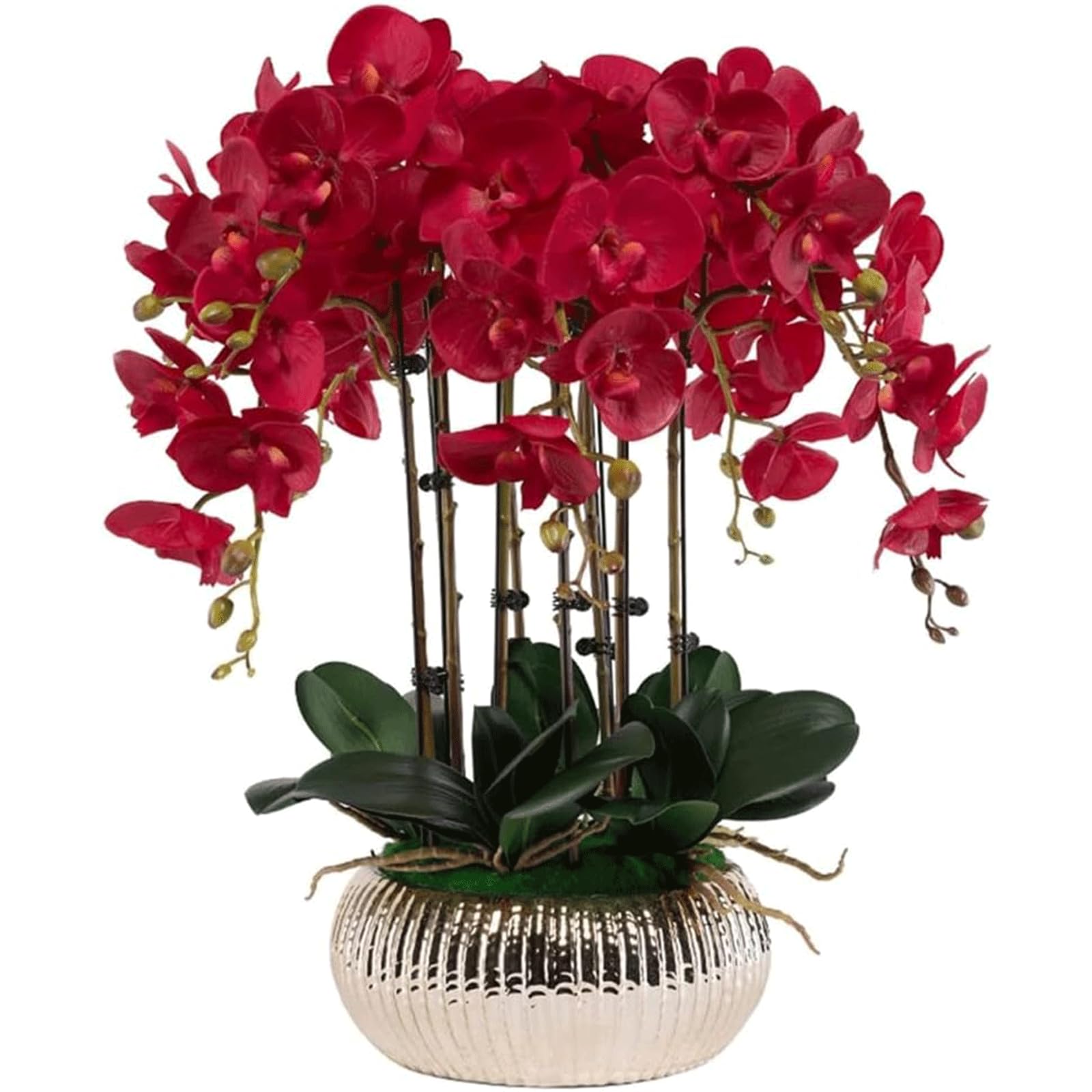 DFGHNBVC Elegant Fake Flowers Orchid Artificial Flowers Floral Arrangement Centerpieces Bouquets Table Party Decorations,F