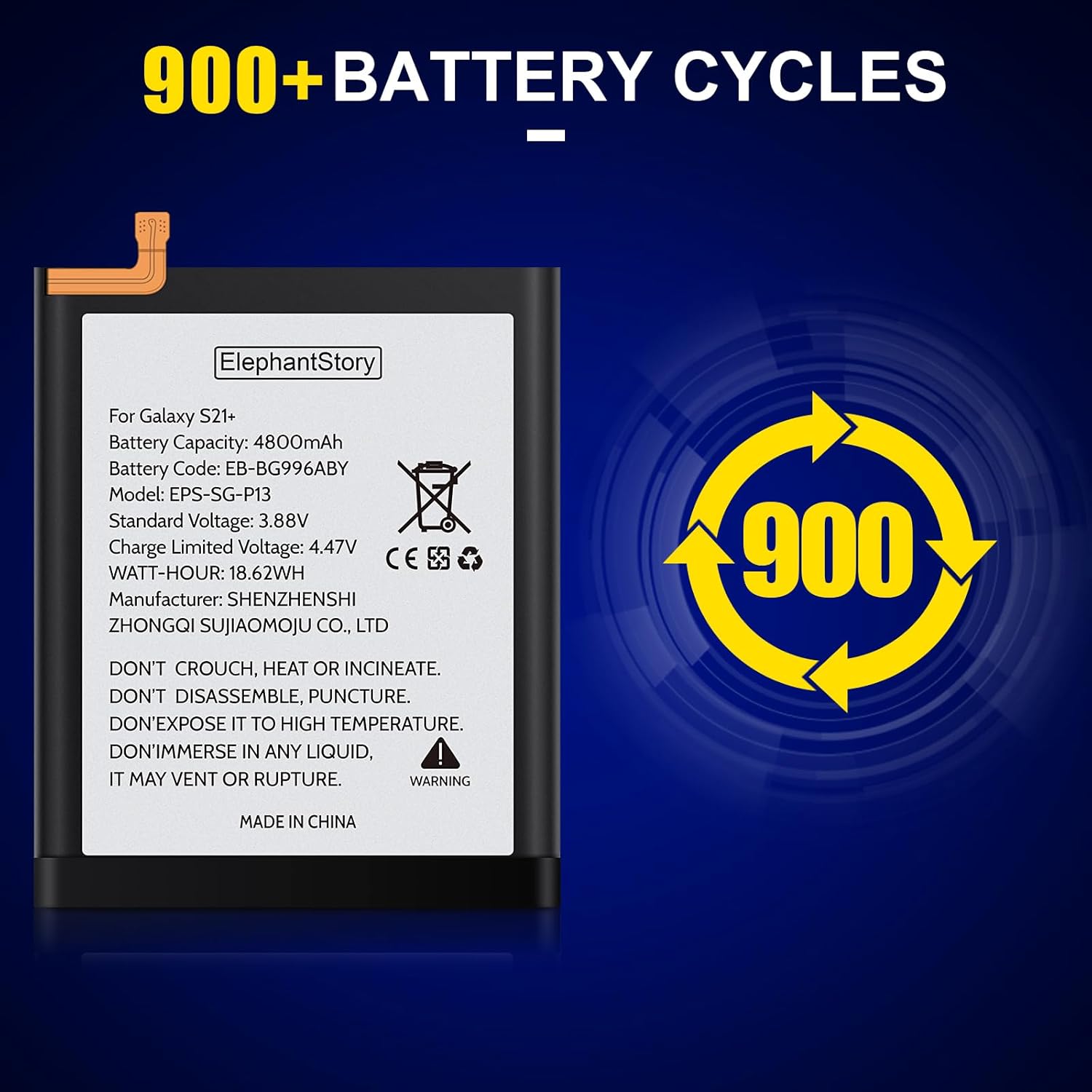 Detailný pohľad na batériu Galaxy S21+ Plus