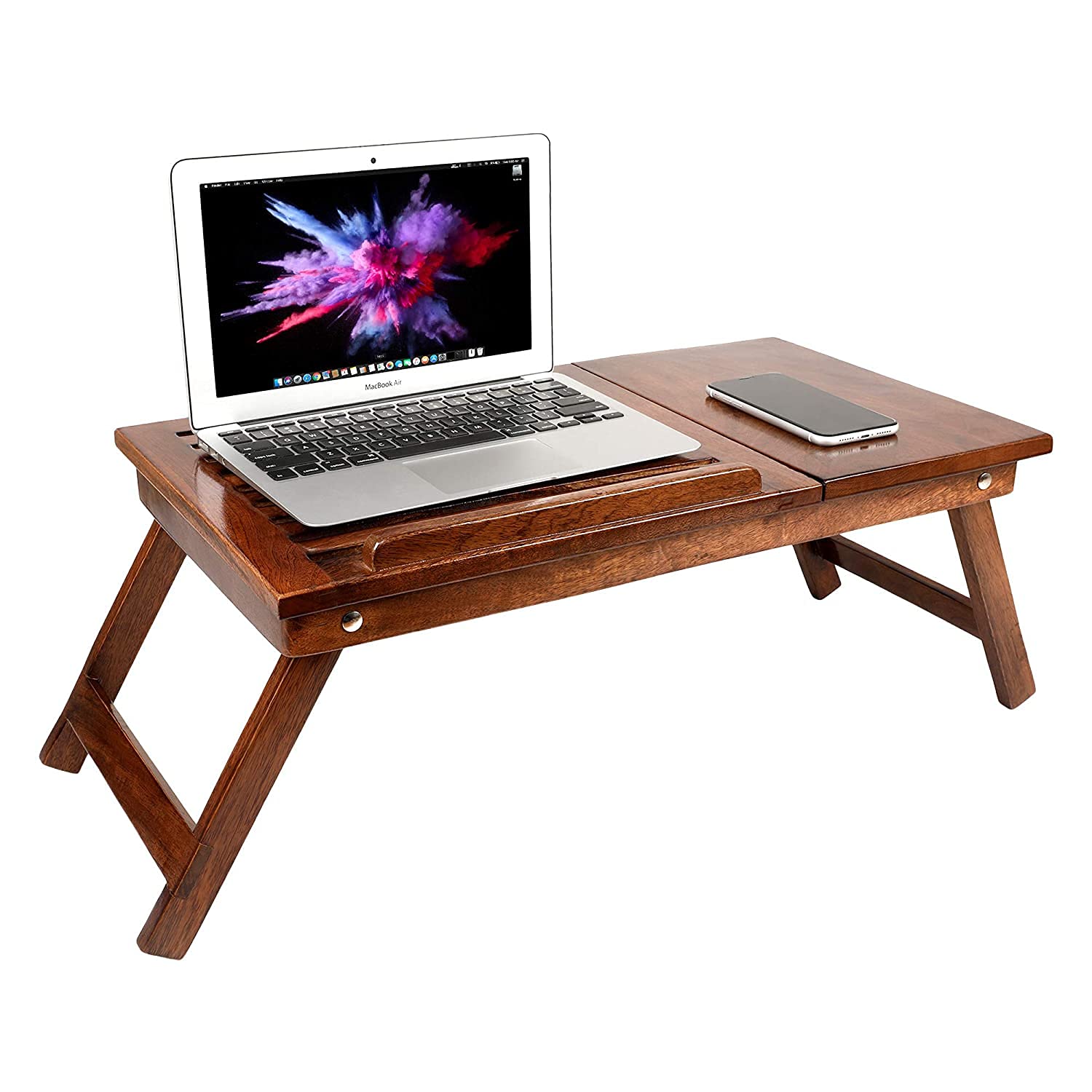 Vudy Wooden Standard Adjustable Laptop and Study Table/Portable Lap Desk - Multipurpose Bed Table with Folding Legs and Drawer - Brown Finish (B0BCWW4PB3) Amazon Price History, Amazon Price Tracker