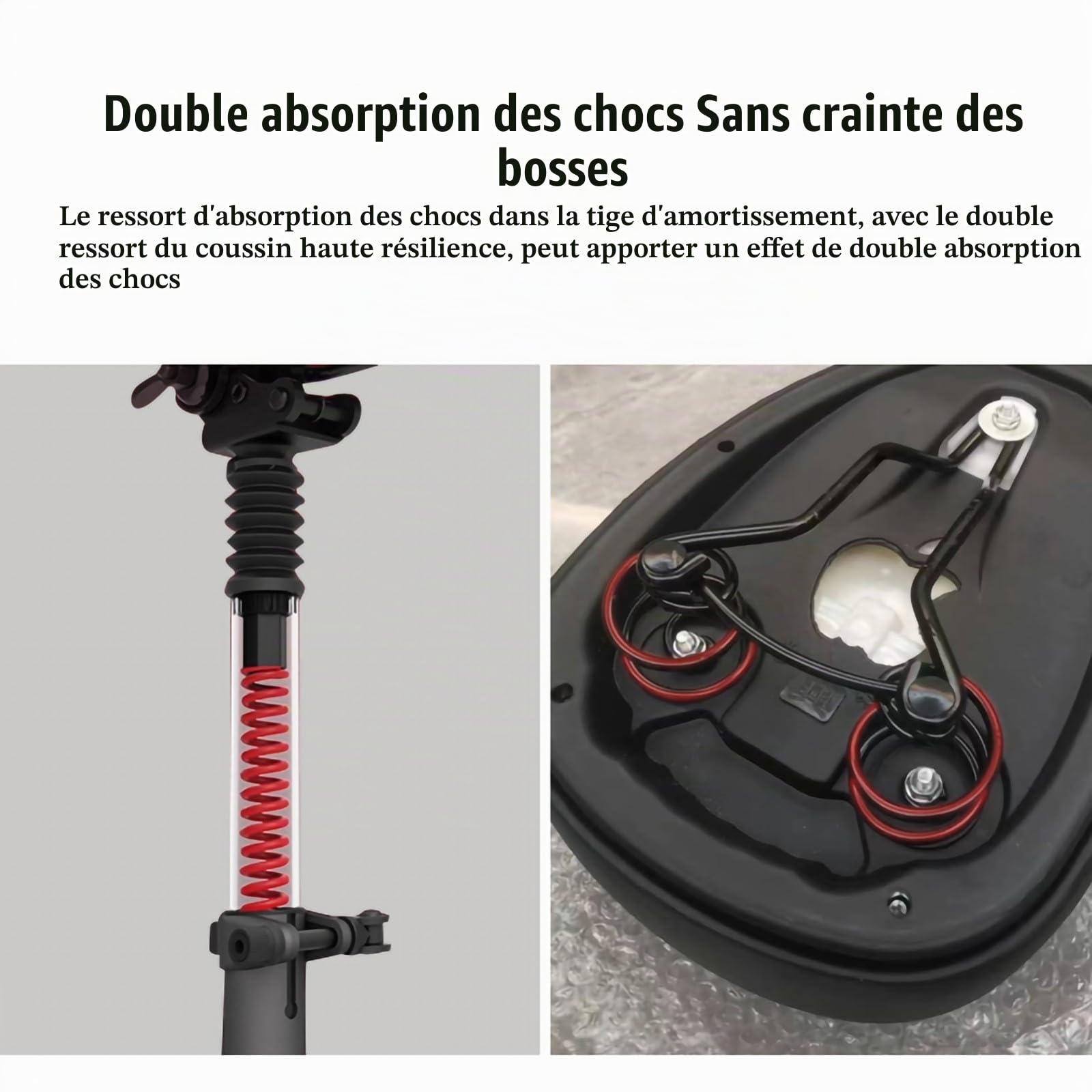 Siège de Trottinette Électrique pour Ninebot E2/E2Plus, Siège de Scooter Chocs/Doux/Respirant, Selle Réglable 48-68CM/Capacité de Poids 100KG, Accessoires pour Trottinettes Vlectrique