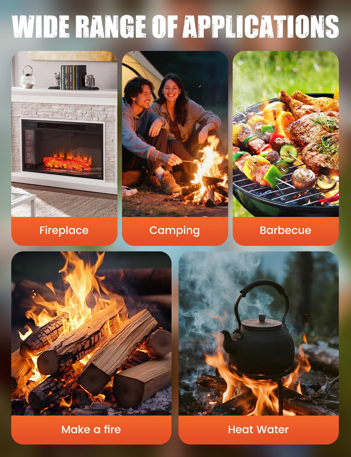 150 Stück Feueranzünder, Natürlicher Zitronengras Feuerstarter für Kamin, Kamin, Kamin, Grill, Kamin, Pizzaöfen, Pellet- und Brennholzöfen, Anzünder