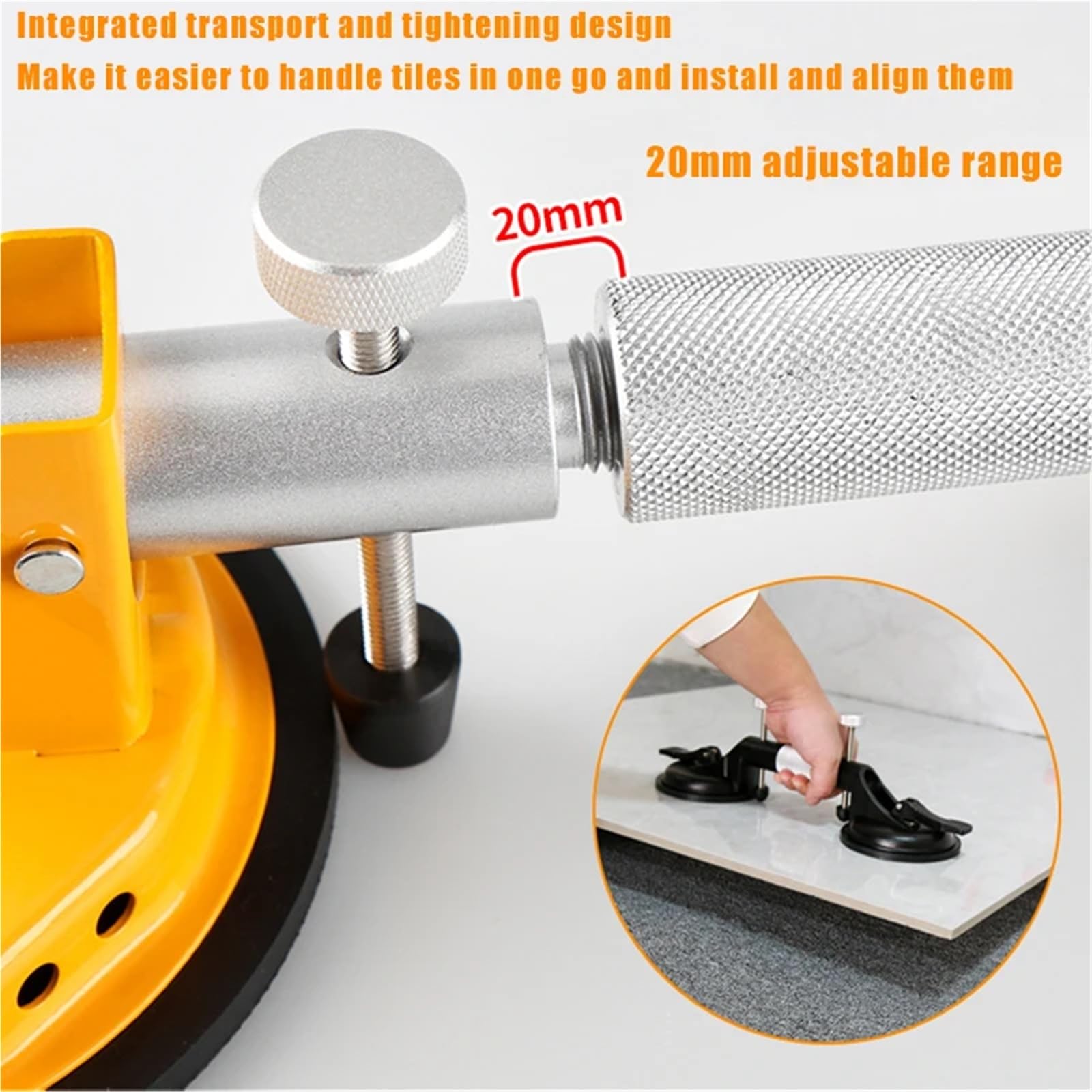 Compatible con ventosa doble resistente | Fijador de espacios for pisos de baldosas y herramienta de nivelación de tensión de mesa for instalación de cerámica
