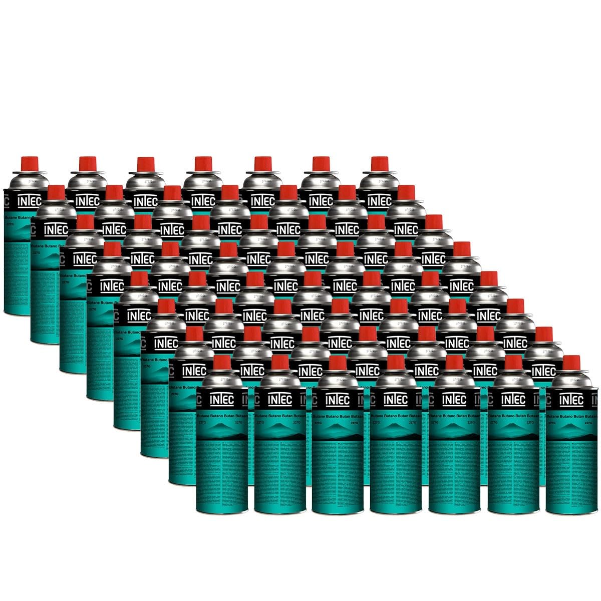 INTEC - Pack 56 Cartouches Gaz Butane 250g UN2037 | Bouteilles Sécurisées sans Fuite pour Réchaud de Camping Plancha Chalumeau Cuisine et Désherbeur Thermique Polyvalent