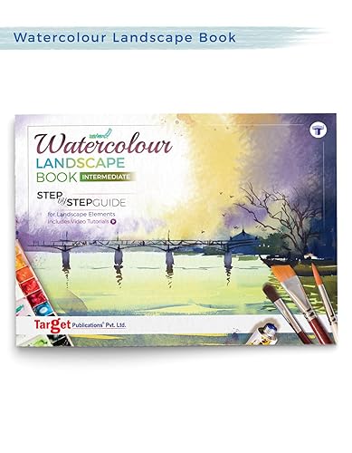 Watercolour Landscape Painting Book for Artists |Colouring Book | Water And Cloud Paintings | Step by Step Guide | Intermediate Landscape Drawing Book [Paperback] Content Team at Target Publications