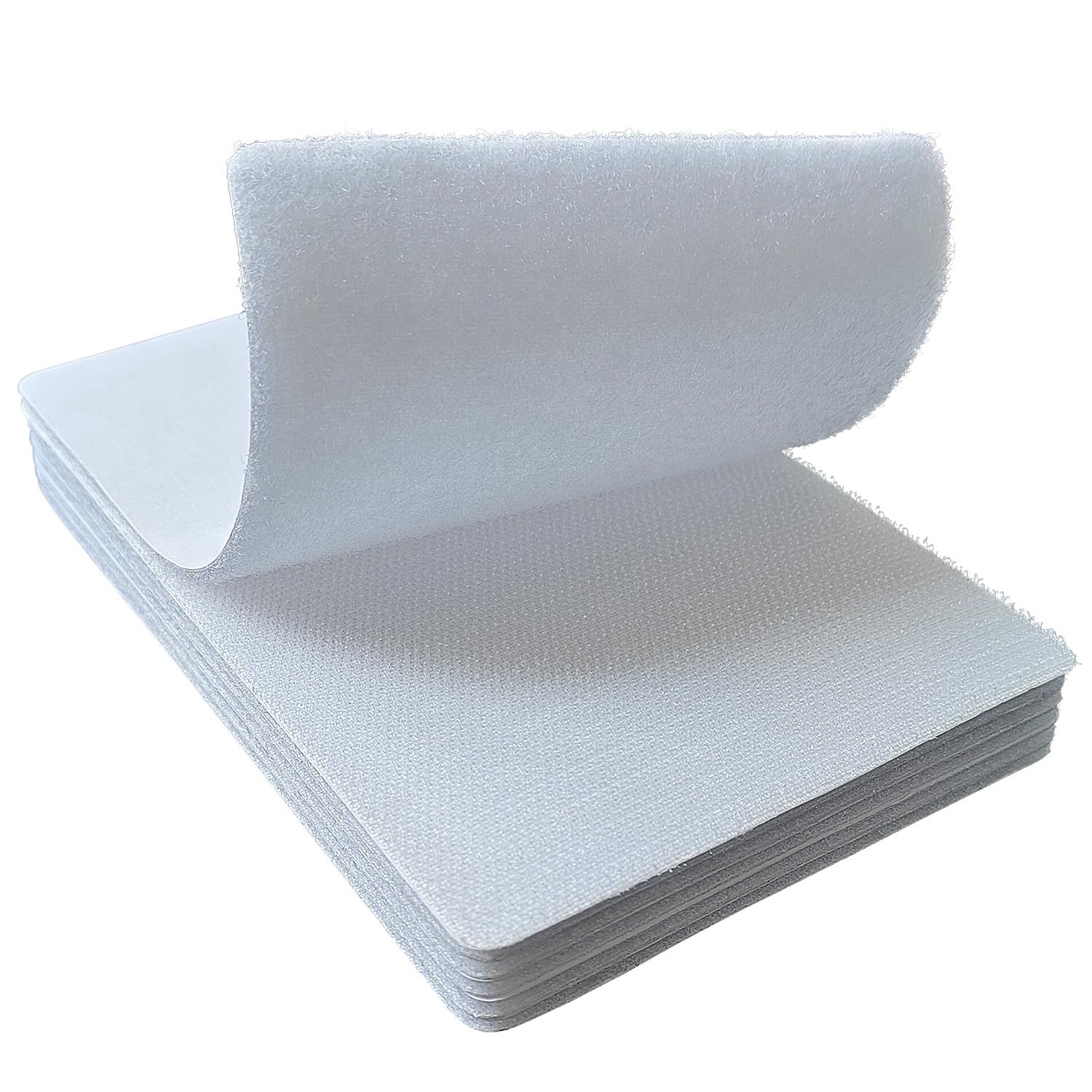 4x6 inch Hook and Loop Strips with Adhesive, Nylon Heavy Duty Hook and Loop Tape, Excellent Grip, Interlocking Tape,for Sewing, Crafting,DIY,Wall Adhesive Strips - 6 Sets White