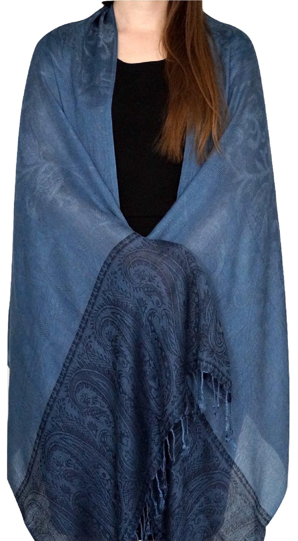 Handgewebter Kaschmir Schal in Grau Farbe für Klassische Damen mit klassischen Outfits und geschmack - 75cm x 200cm