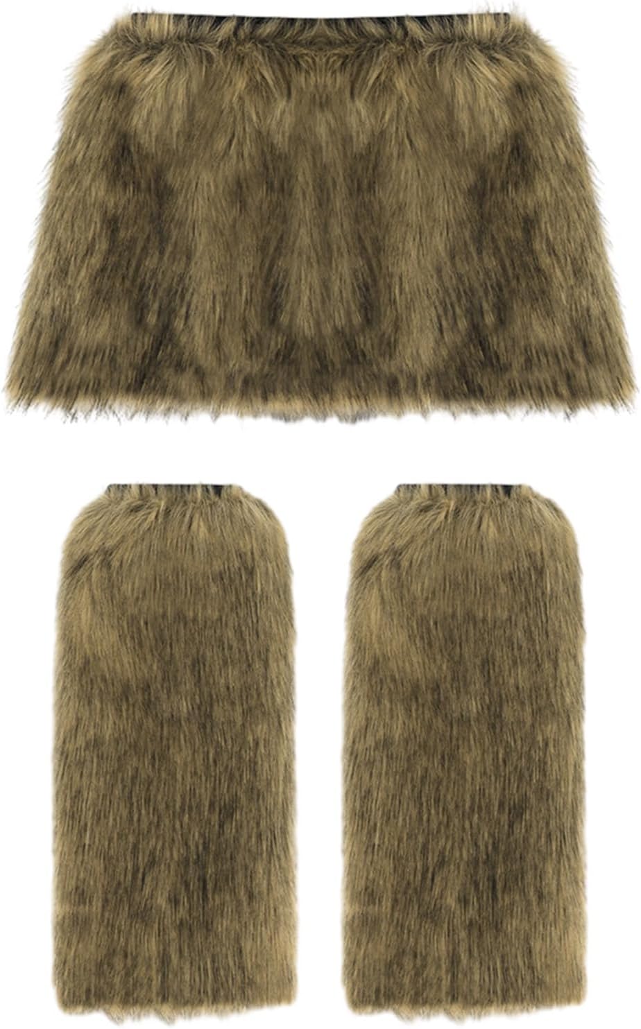 Faux Furs Leg Warmers Boot Cuff And Bodycon Skirt For Halloween Party Cosplay Costumes Gifts 2 Pieces/Set