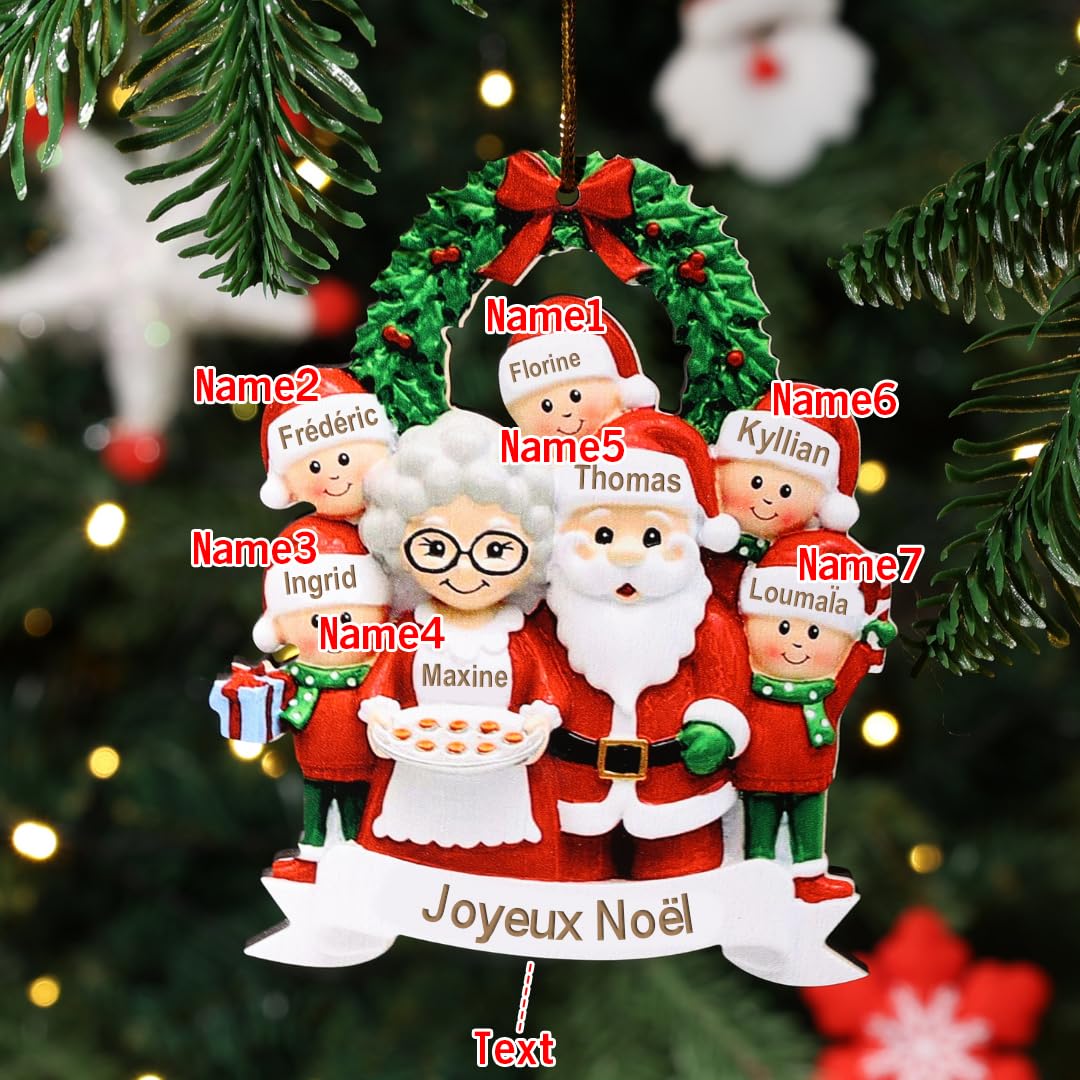 Boule De Noël Personnalisable Famille 2025 - Résine Pleine 8 Cm, 3D, Prénoms Imprimés, Pour Sapin Ou Décoration - 10
