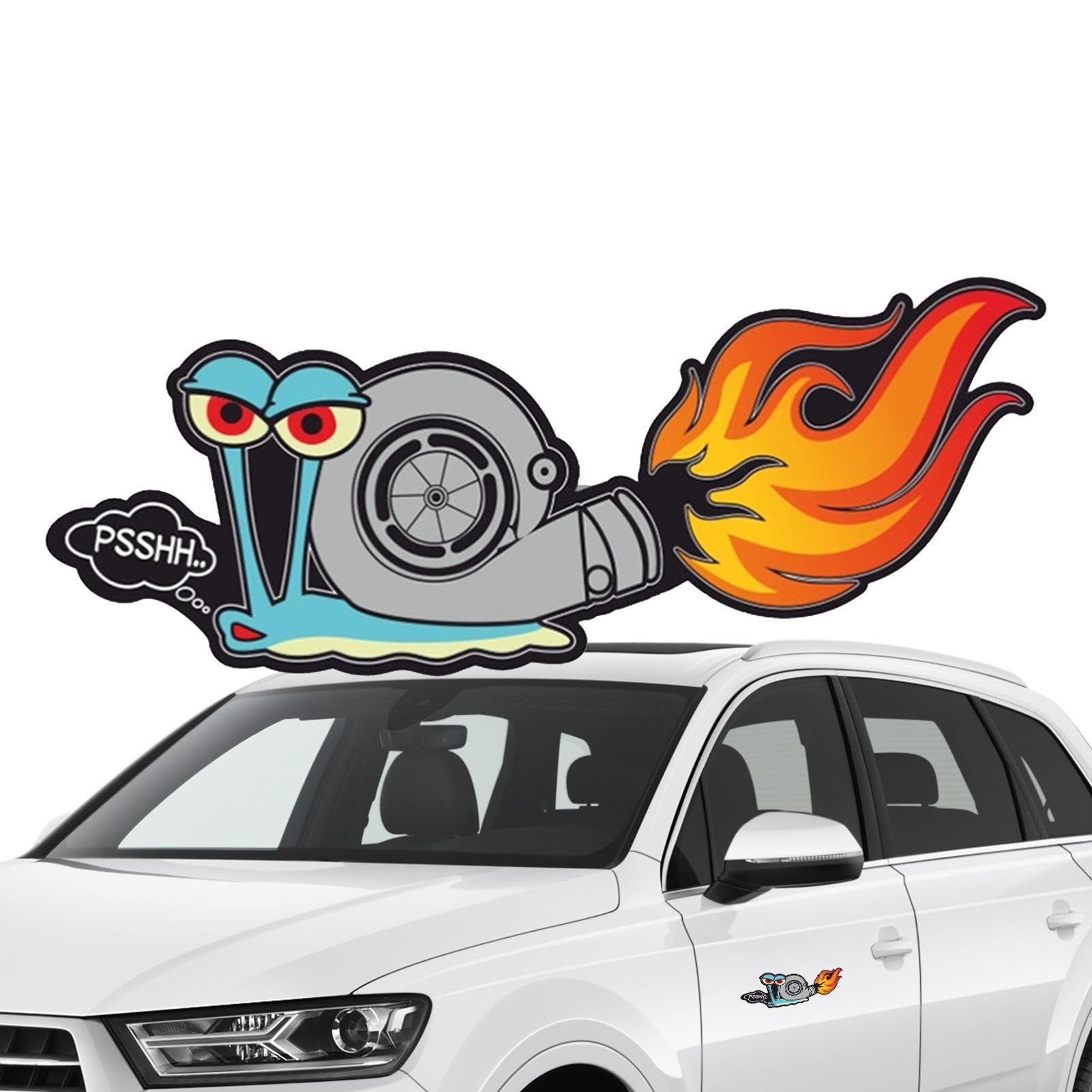 WOTEG Car Decal Stickers - Bumper Decal Funny Snail Sticker - Waterproof Car Decals Sticker Cute, Car Decor for SUV Truck