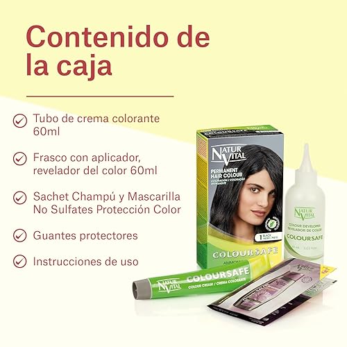Miniatura 7 de Tinte permanente para el cabello, coloración permanente para el cabello. Sin amoníaco, resorcinol, parabenos o PDD. (~1 cabello negro)