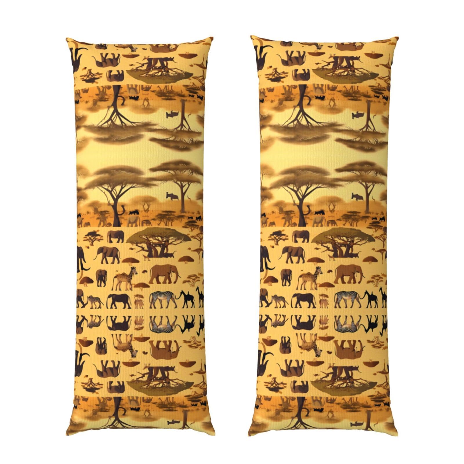 African grassland animals Body Pillowcase 20x60-Ultra Soft Plush Long Pillow Cover with Hidden Zip for Sleeping