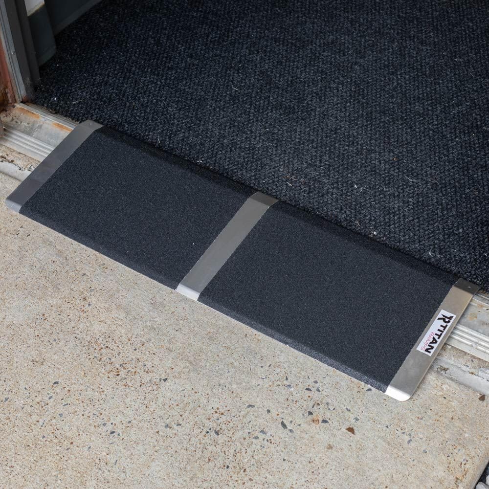 Titan Ramps 10" Aluminum Threshold Ramp for Doorways, or Raised Landings, 300 lbs Capacity Suitable for Wheelchairs, Walkers & People with Canes