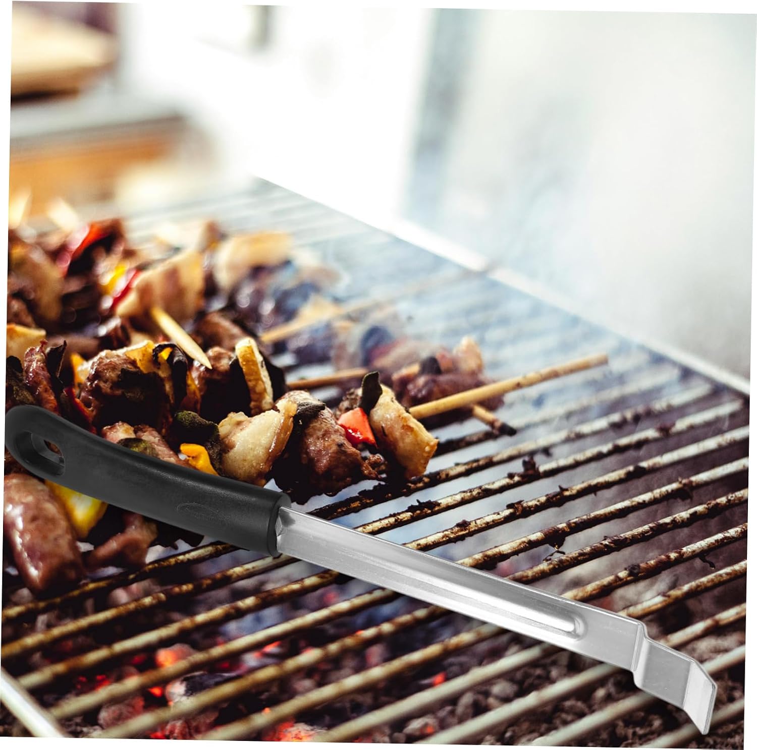 Stainless Steel Grill Grate Lifter Tool with ABS Handle for Barbecue