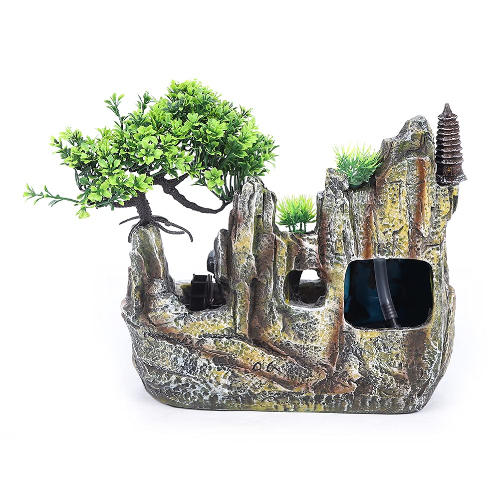 Zimmerbrunnen für den Innenbereich, Desktop-Brunnen, Desktop Brunnen für die Schreibtischdekoration, mit LED Kristallkugel, Wasserfall, Brunnen, Desktop-Ornament, für Büro, Haushalt