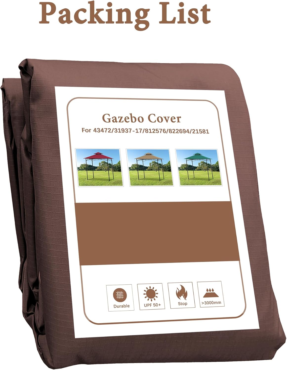 SCOCANOPY Grill Replacement Canopy BBQ Gazebo Top Compatible with Aldi Gardenline Belavi Shoprite Grill Gazebo,for Model Number: 43472,812576,822694,31937-17,21581,(Brown)