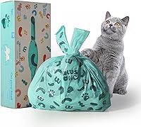 PAWSHOLIC Lavender Scented Cat Litter & Dog Poop Bags with Handles - Extra Thick Leakproof Cornstarch Bags, 180 Count Tissue Box
