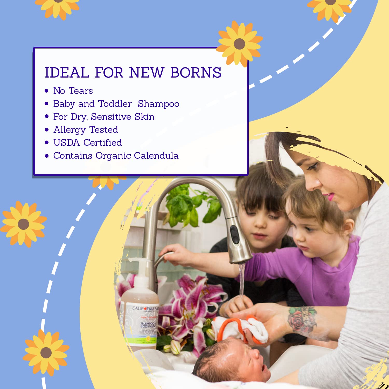 California Baby Super Sensitive Shampoo and Body Wash Cabello cara y