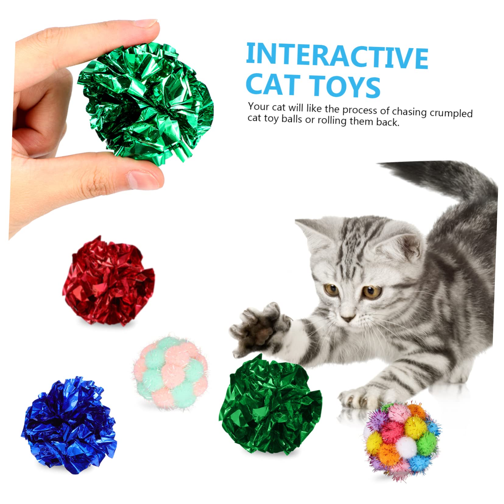 Happyyami 75stücke Teiliges Katzenspielzeug Plüschbällen Und Bunten Rasselbällen Für Interaktives Spielen Fördert Bewegung Und Selbstbeschäftigung Für Katzen Und Kätzchen