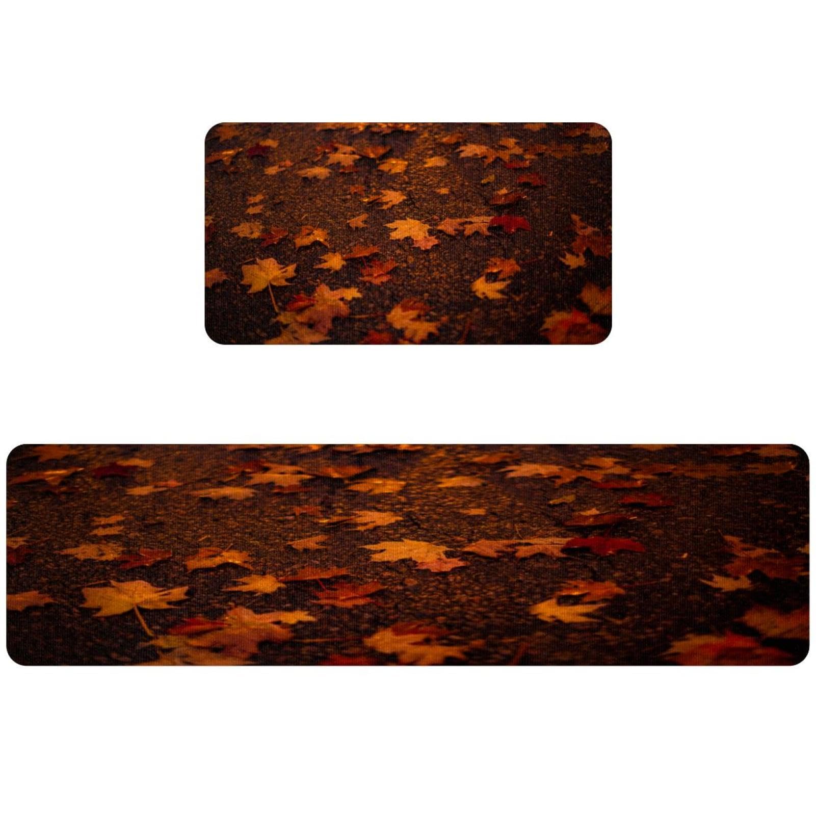 Alfombrillas de cocina con hojas de arce para decorar pasillos y cuartos de lavado