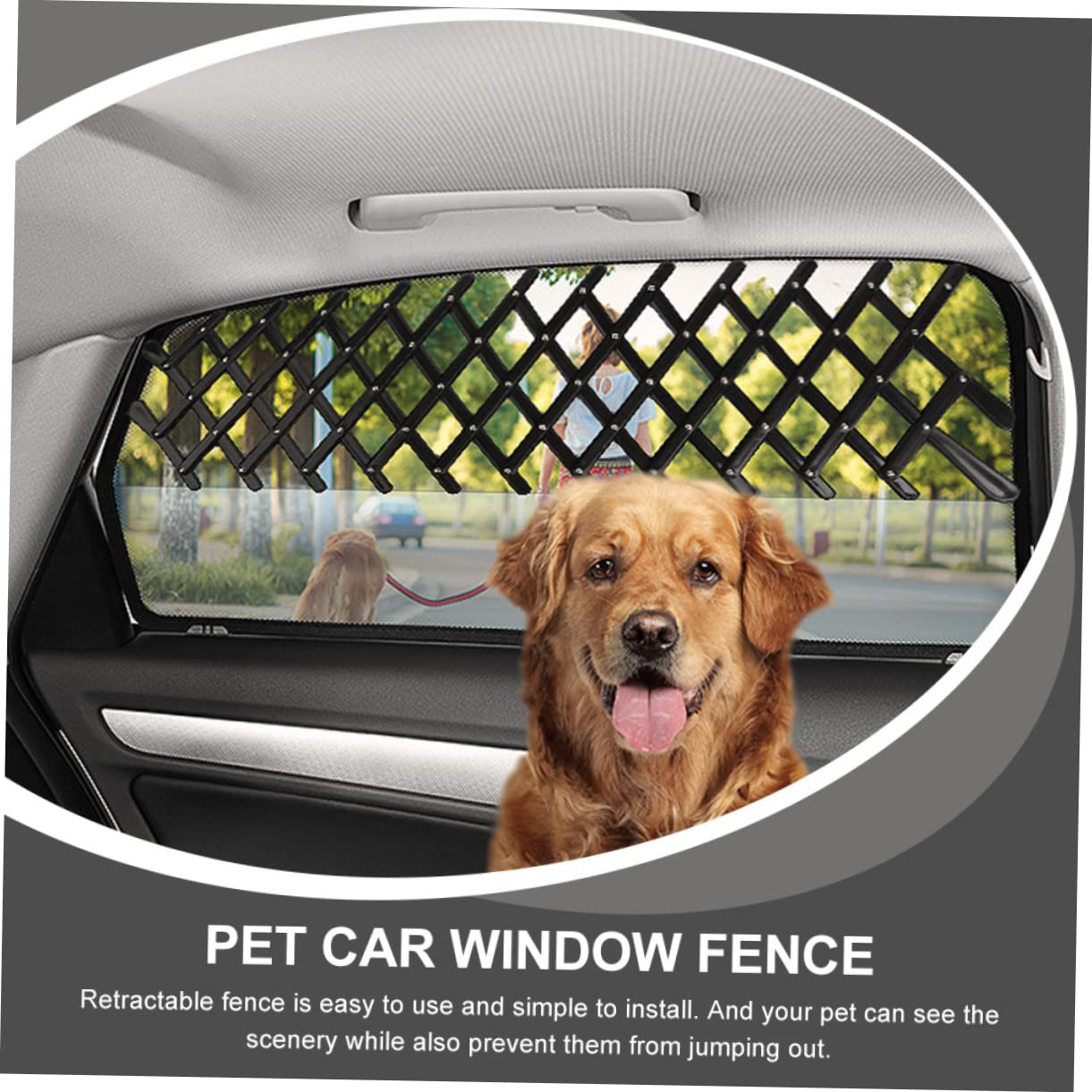 GRIRIW Car Window Pet Gate Dog Ventilation Mesh Barrier Safe Practical Pet Travel Supply