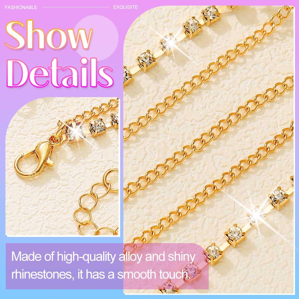 CAKURE Boho Head Chain Rhinestone Gold Headpiece Jewelry for Women (a-gold) | Bride Wedding Forehead Chain Jewelry Festival Hair Accessories