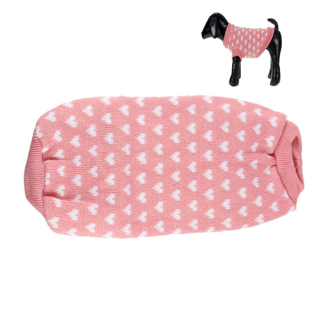 Nema Lovely White Hearts Pattern Pet/Dog Sweater - Pink - L (B07YXWWQ3V) Amazon Price History, Amazon Price Tracker