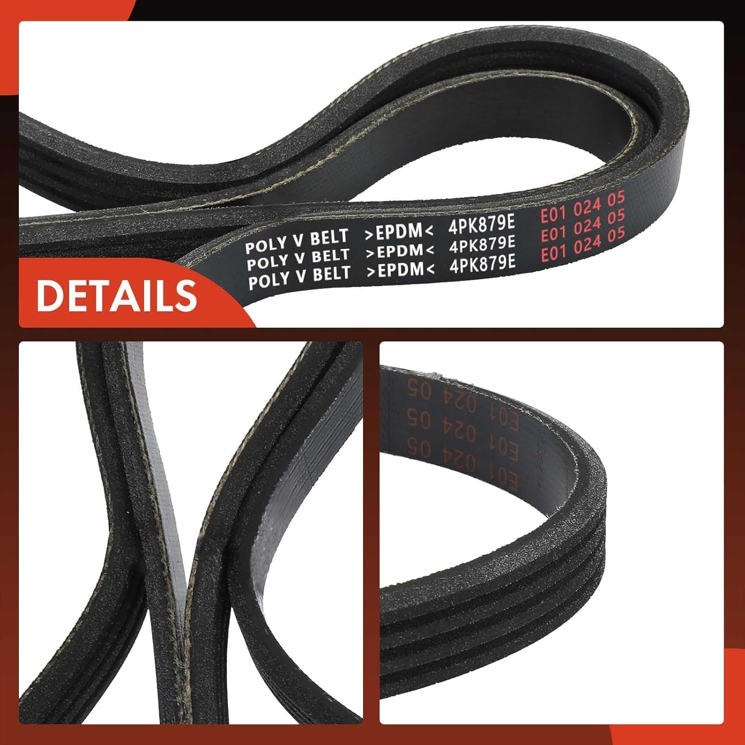 A-Premium Serpentine Belt 34.67 In Stretch Fit For Ford & Lincoln Cars - Explorer 2013-2019, Fusion 2013-2020, Edge 2016-2018, Taurus, Special Service Police Sedan, MKT, MKZ