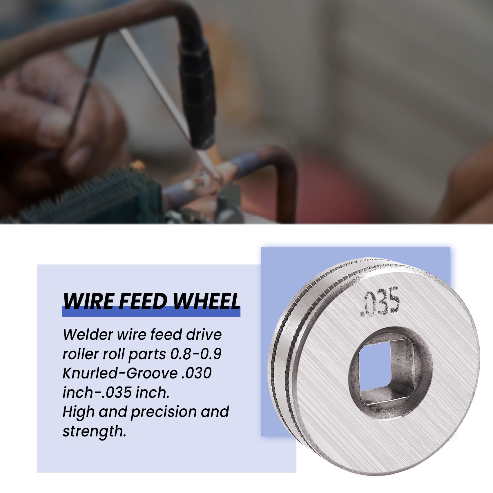 Lizusidtsy Mig Welder Wire Feed Drive Roller Roll Wheel Kit 25Mm Diameter 0.8-0.9Mm/.030 Inch-.035 Inch, Silver