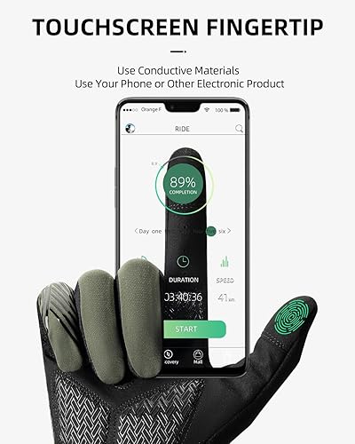 Miniatura 2 de ROCKBROS Guantes de ciclismo Guantes antideslizantes de dedo completo para ciclismo de carretera MTB para montar, correr, senderismo, deportes al