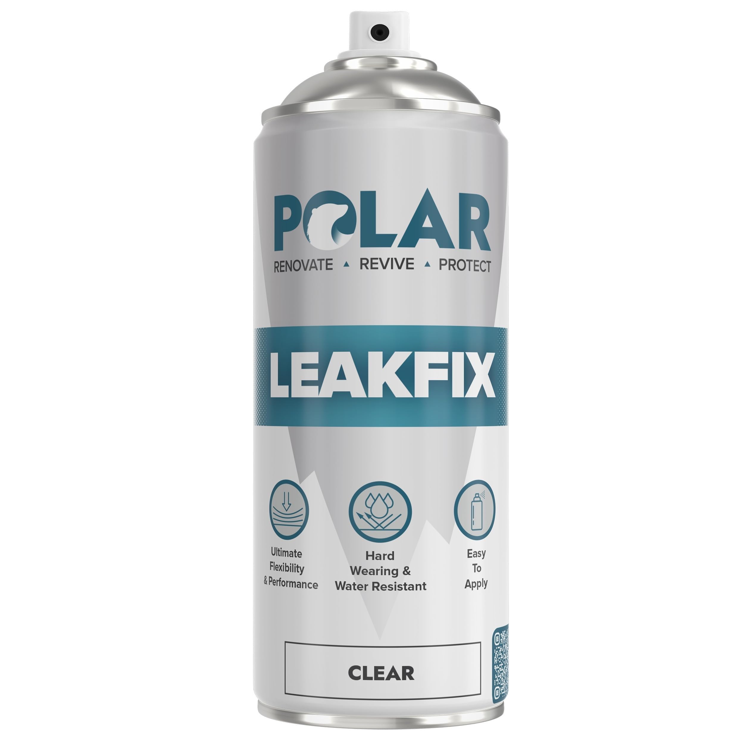 Polar Clear Leak Fix Spray - 400ml - Waterproof Roof Sealant - Instantly Seals Leaks and Cracks, for Lasting Protection on Roofs, Drainpipes and Gutter Repairs, for Interior and Exterior Use