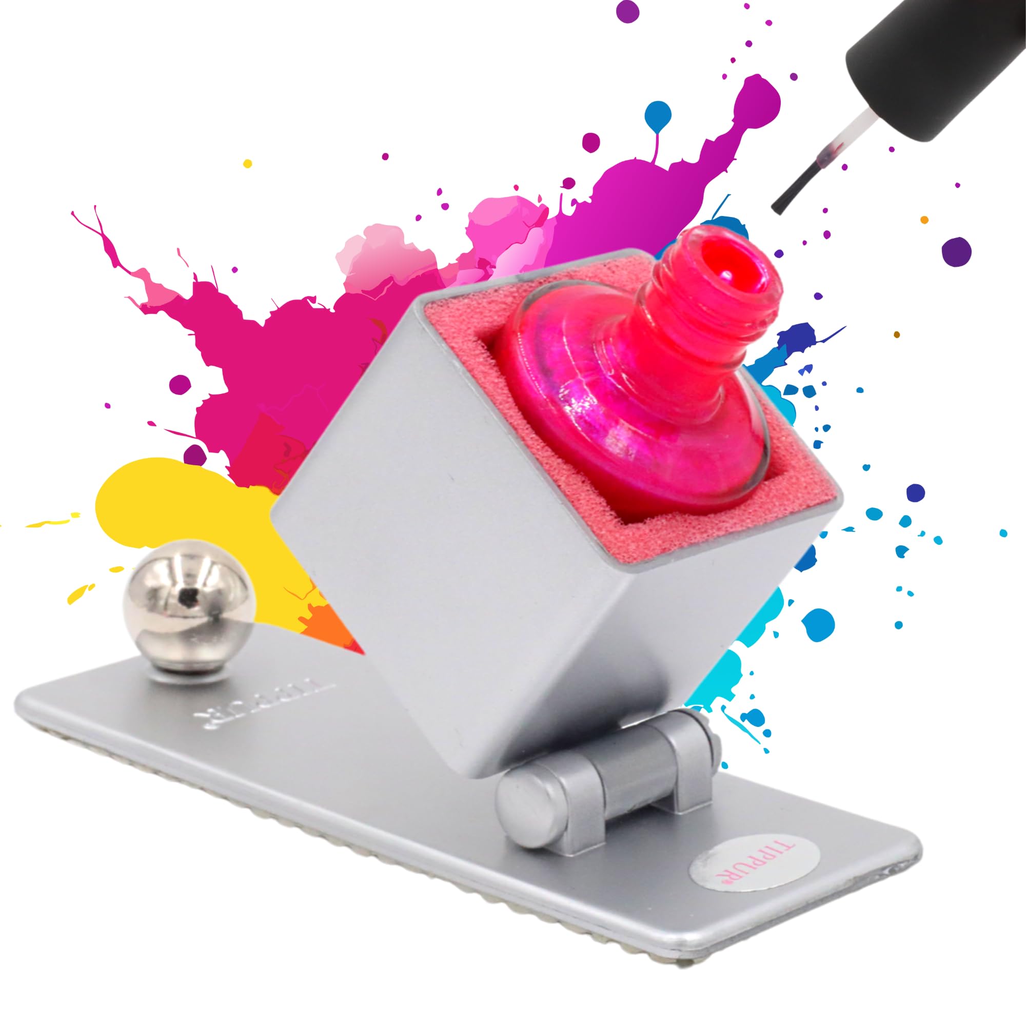 Spill-Proof Nail Polish Holder-Paint With Ultimate Confidence In The Car Or At Home-Stick Every Time Wide Grippy Bottom-Fingernail Painting Stand For Women-Nail Polish Accessories-Nail Art Tool