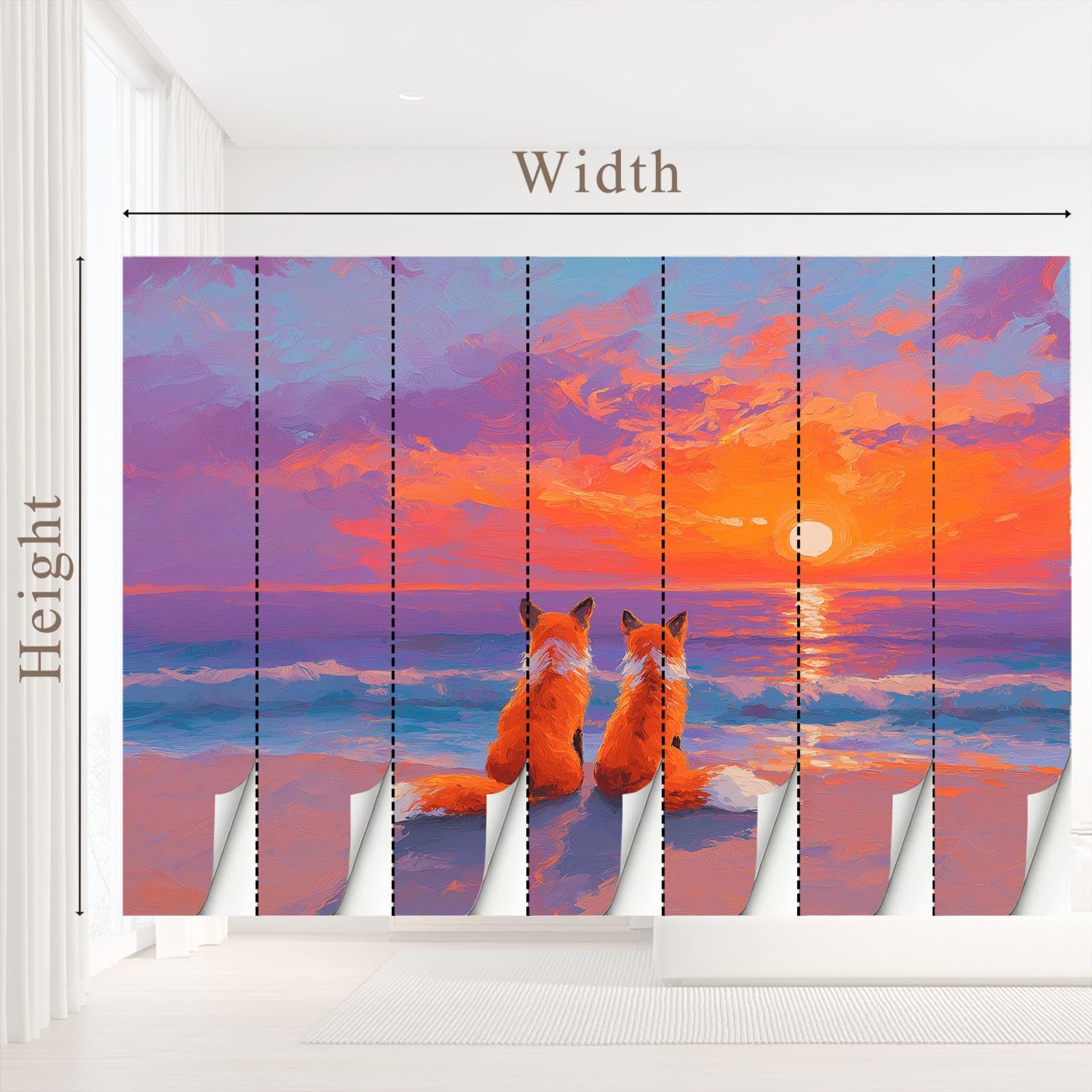 Fototapeta romantyczna, eteryczna, piękna fototapeta dekoracja plakat lis, krajobraz fototapeta funkcja premium mural salon, sypialnia, biuro dekoracja domu