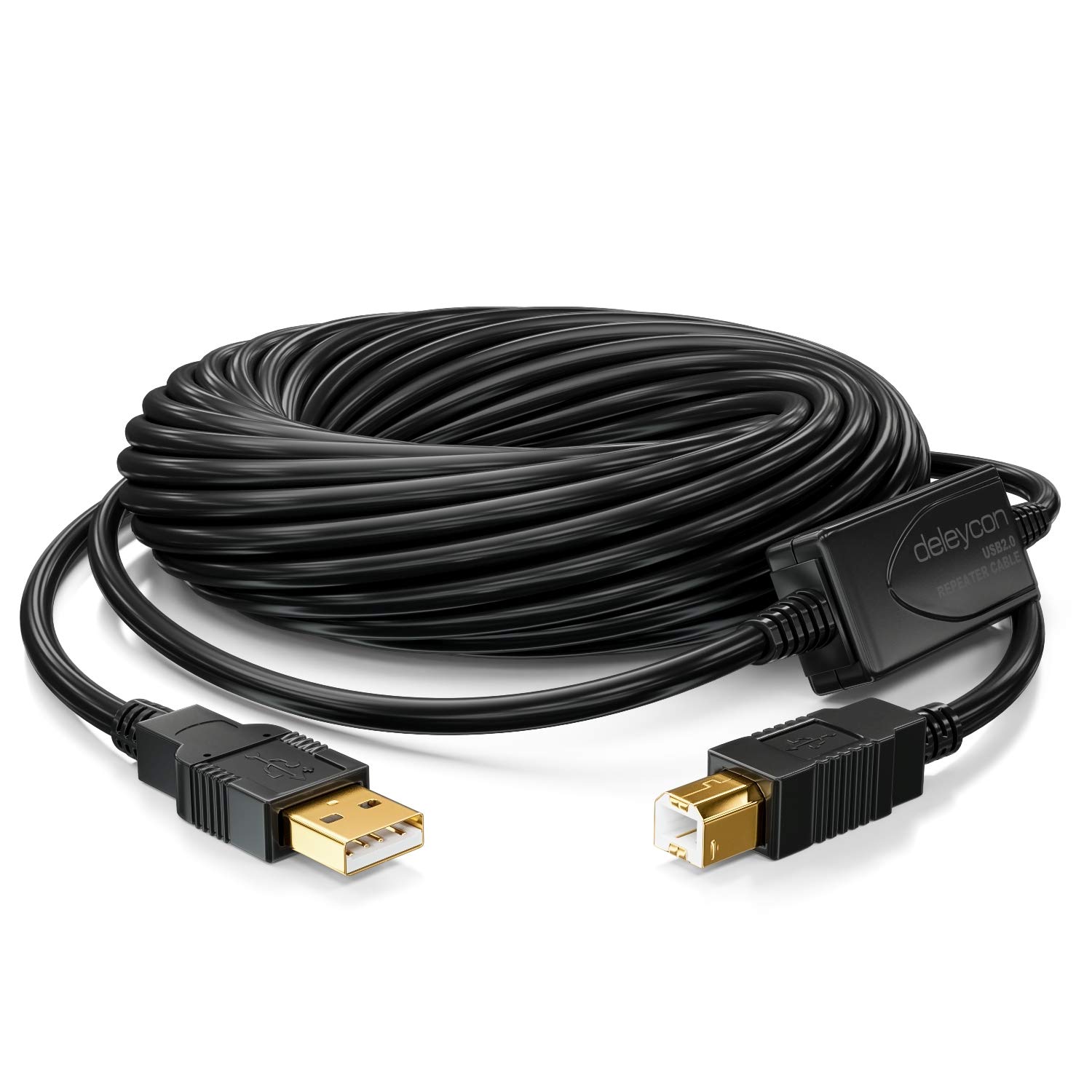 deleyCON 15m USB 2.0 Attivo Cavo Della Stampante Cavo Scanner con Amplificatore di Segnale USB2.0 Cavo Ripetitore Scanner per Stampante per PC