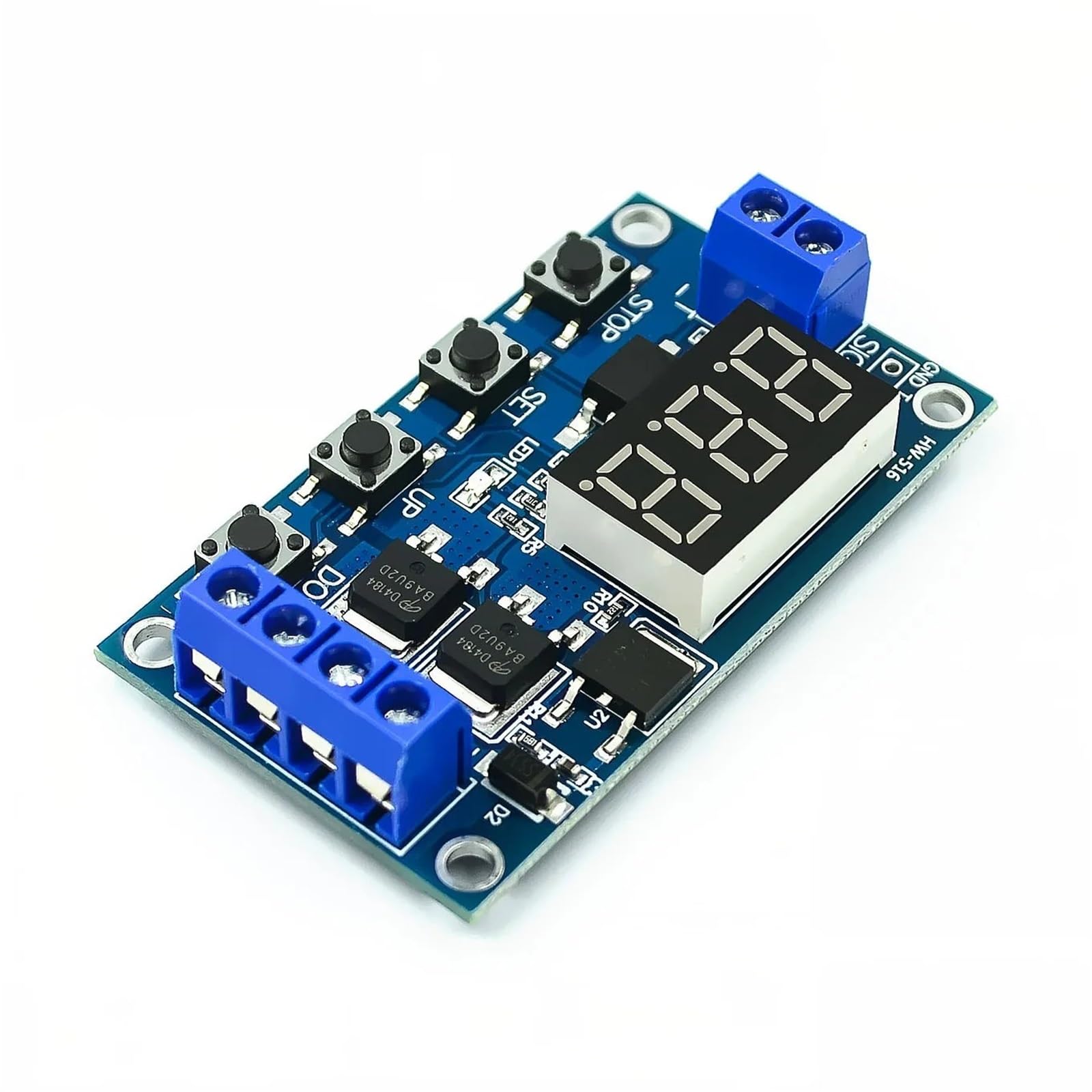 1-10 unidades de relé de retardo de tiempo digital de doble LED de 12 V CC y 24 V, temporizador de ciclo de disparo, interruptor de retardo, placa de circuito, módulo de control de temporización DIY(8