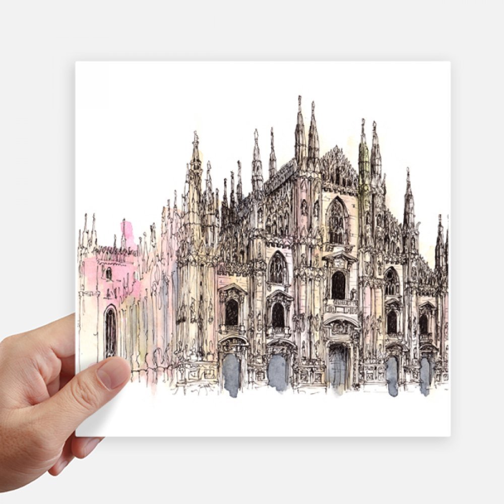 Sticker cathédrale de Milan 20CM pour personnaliser valise et ordinateur portable