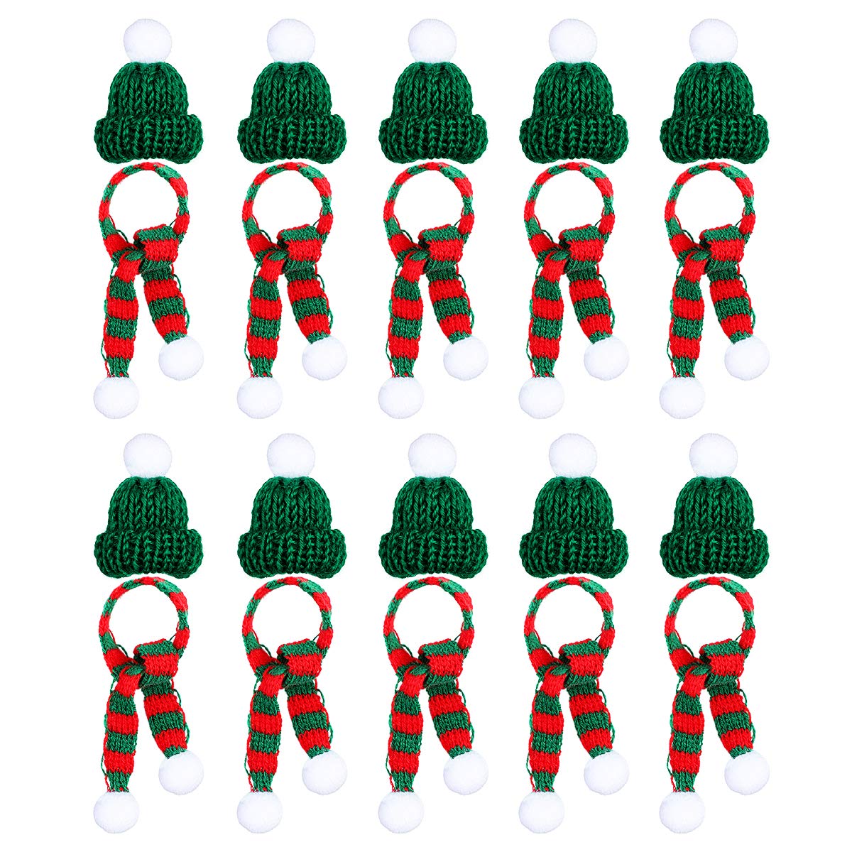 CCINEE Lot De 8 Mini Chapeaux De Noël Tricotés Pour Poupée, Bonnet