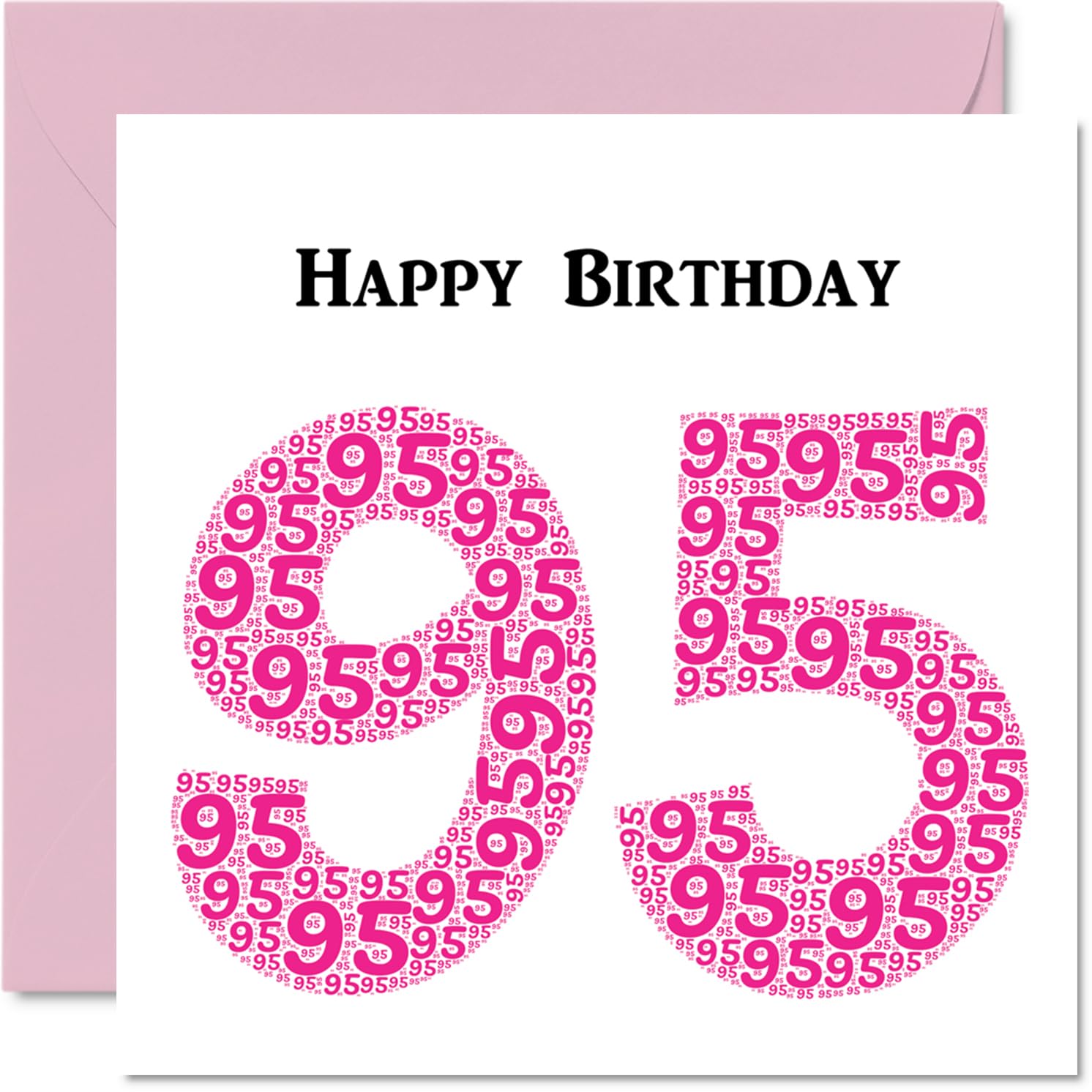Fun 95th Birthday Cards for Woman - Shapecloud - Happy Birthday Card for Great Grandad Grandpa Nanny Grandma Nan Gran Granny Dad Mum, 145mm Greeting Cards, Fun Card