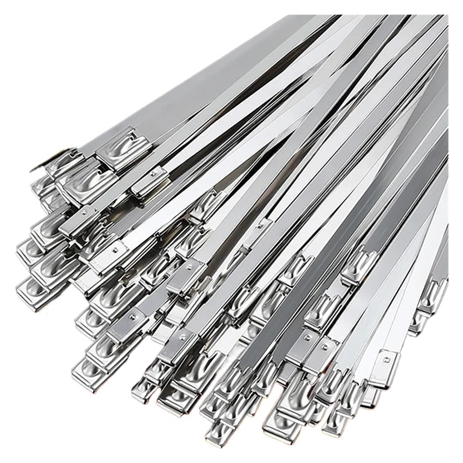 Bdfjeds 4.6X200mm Cable Ties Metal Cable Ties Stainless Steel Self Locking Heavy Duty Cables Tie Strap Exhaust Wrap Organizer(,20Pcs)