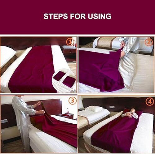 Miniatura 6 de Saco de dormir portátil para viajes, sábanas ligeras y compactas para acampar para adultos, forros cómodos para viajes, hotel, camping, picnic,