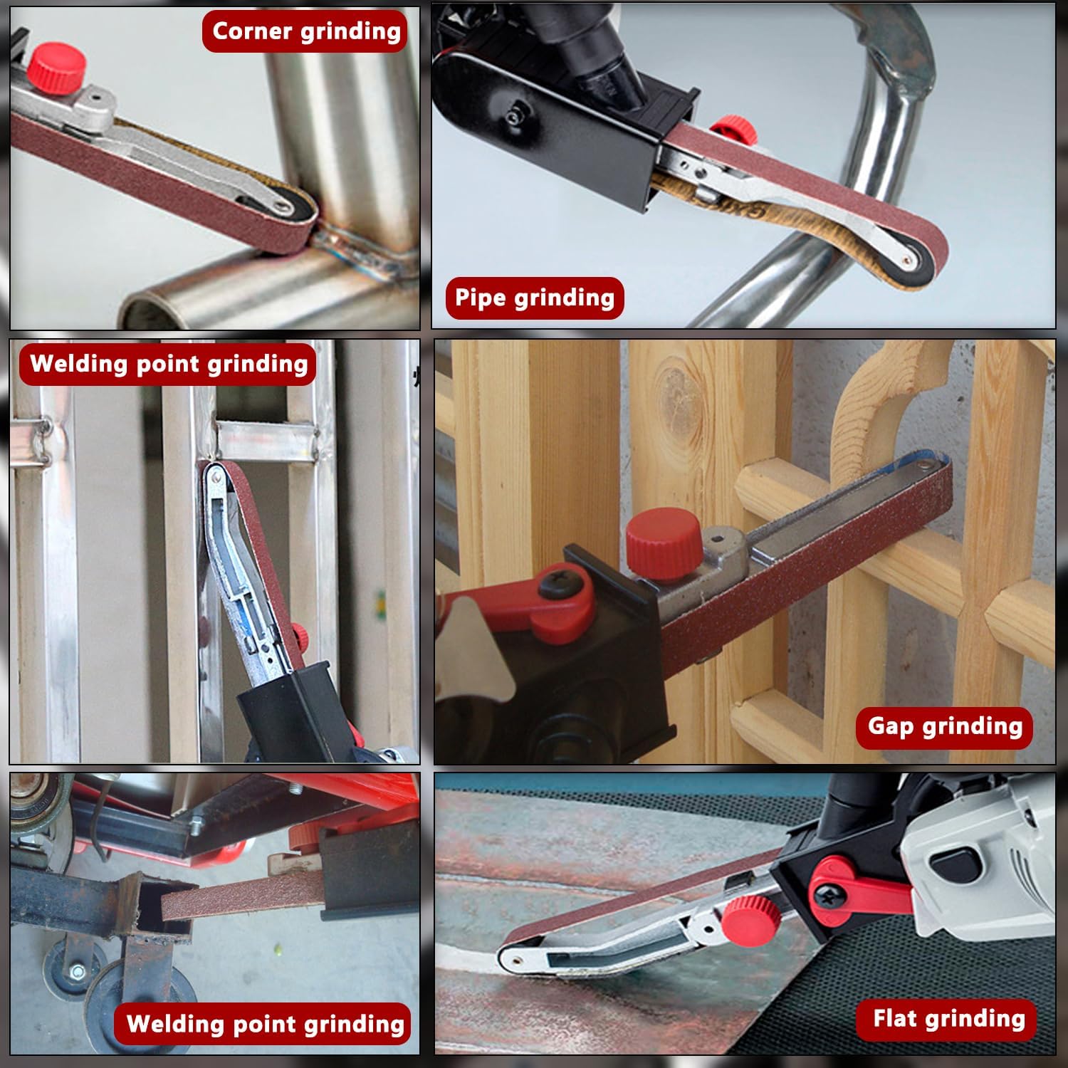 Belt Sander - 980W 6-Speed Variable Speed Band File Belt Sander with 20pcs 1/2 x 18" Aluminum Oxide Sanding Belts.