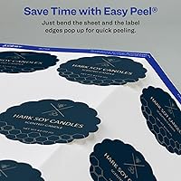 Vista 41 de Avery Etiquetas redondas imprimibles con Sure Feed, 2.5" de diámetro, blanco brillante, 90 etiquetas personalizables (22830)