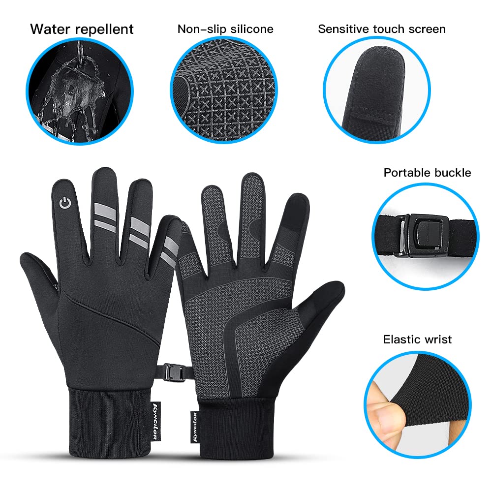 kyncilor Guanti Invernali Guanti Termici Uomo Donna Touch Screen Impermeabili Guanti Moto Invernali per Corsa Ciclismo Arrampicata