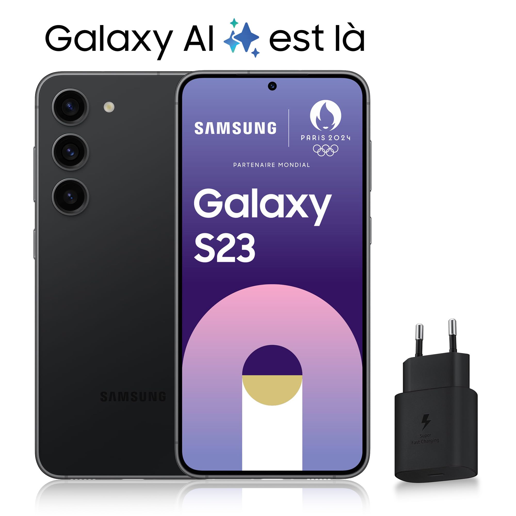 Image secondaire de Smartphone Samsung Galaxy S23 128 Go Noir - Chargeur Rapide Inclus