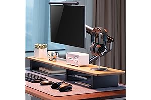 Stunningly Spacious XL Oak Wood Desk Shelf