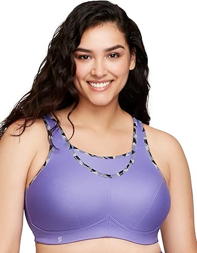 Glamorise Women's Full Figure No Bounce Plus Size Camisole Wirefree Back Close Sports Bra #1066