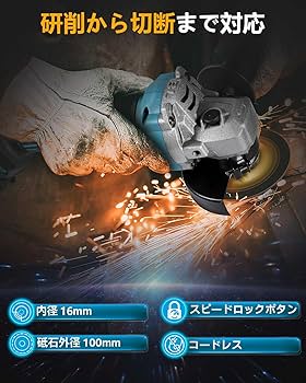 Amazon | ディスクグラインダー 電動 グラインダー コードレス