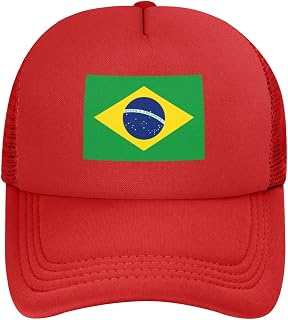 Brazil Flag Trucker Hat - Mesh Baseball Snapback Cap for Men Or Women Outdoors Black